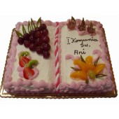 Książka komunijna tort urodzinowy z logo