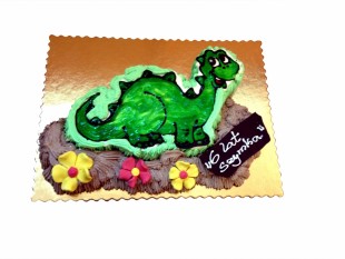 tort z dinozaurem