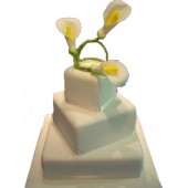 Tort marcepanowy tort z żywymi liliami